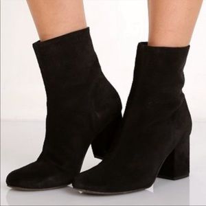 Free People Cecile Ankle Boot in Black Suede